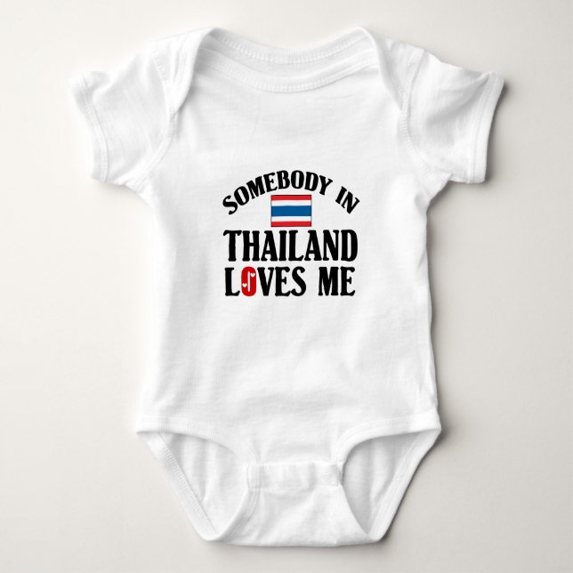 Somebody In Thailand Loves Me Baby Bodysuit (Front)