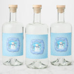 Somebody Loves You Emotional Snowman Liquor Bottle Label