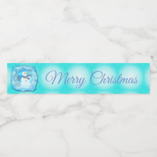 Somebody Loves You Emotional Snowman Water Bottle Label