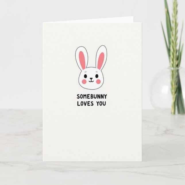 Somebody Loves You Lagomorph Card (Front)