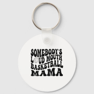 Somebody’s Loud Mouth Sketll Mama Retro Wavy Groov Keychain
