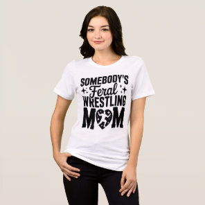 Somebody's Feral Wrestling Mom Heart Tri-Blend Shirt