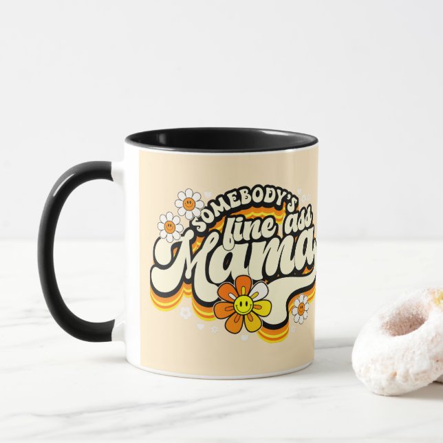 Somebody's fine Mama retro Mug (With Donut)