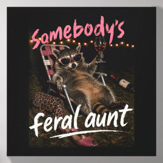 Somebodys Fvibesl Aunt Funny Auntie Raccoon Cool Canvas Photo Tile