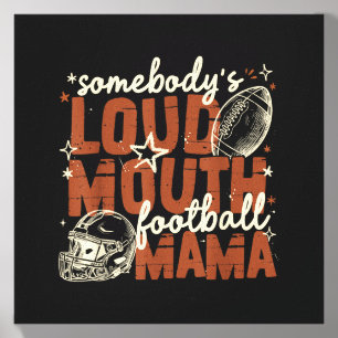 Somebodys Loud Mouth Football Mama Game Day Mom Canvas Photo Tile