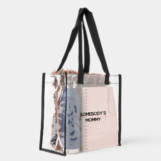 Somebody's Mommy bucket hat cute gift black Clear Tote Bag