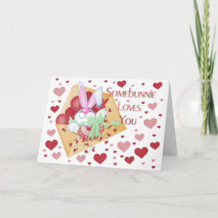 Somebunnie Loves You Valentine Greeting Card