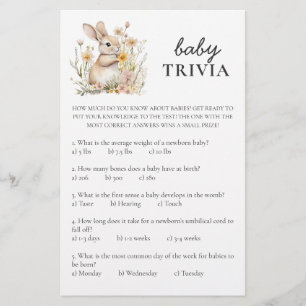Somebunny Baby Shower Game: Baby Trivia