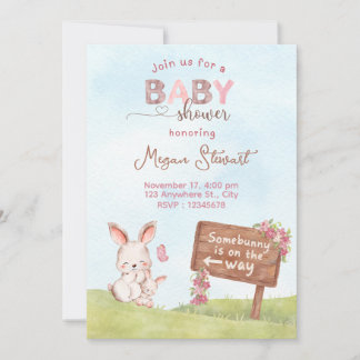 SomeBunny baby shower invitation