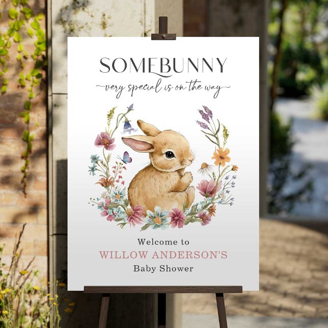 Somebunny Baby Shower Invitation Wildflower Foam Board (Creator Uploaded)