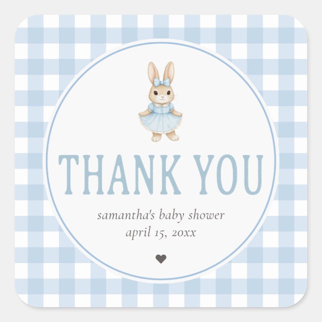 Somebunny Baby Shower Square Sticker (Front)