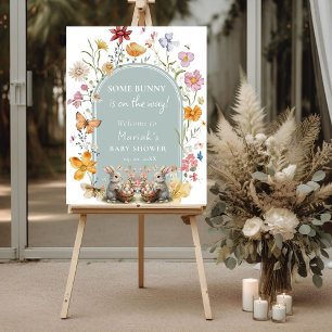 SomeBunny Easter Wildflower Baby Shower welcome  Foam Board