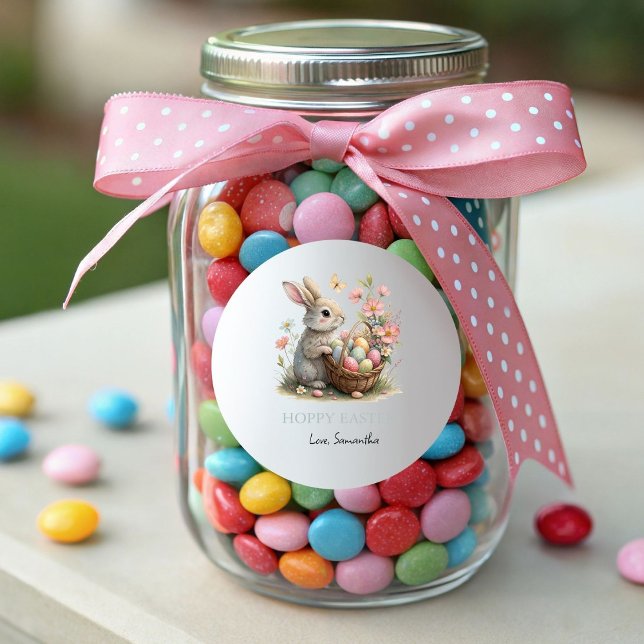 SomeBunny Easter Wildflower Hoppy Easter Classic Round Sticker (Creator Uploaded)