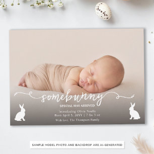 Somebunny Has Arrived Baby Photo Announcement