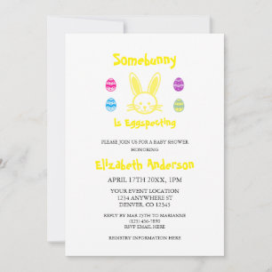 Somebunny Is Eggspecting Easter Baby Shower Invitation