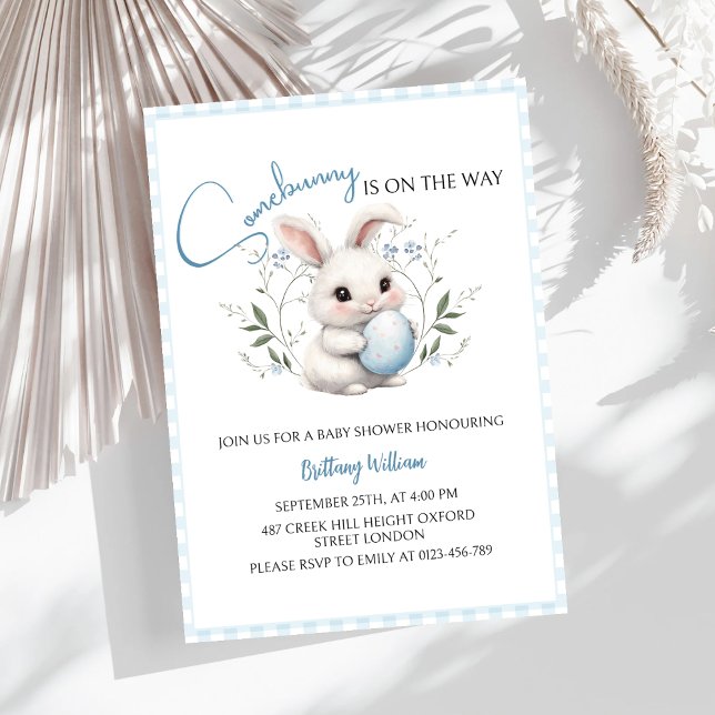 Somebunny is on the Way Boy Easter Baby Shower  Invitation (Creator Uploaded)