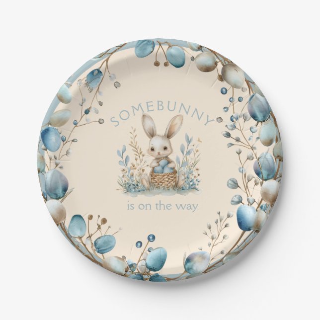 Somebunny is on the Way Paper Plates (Front)