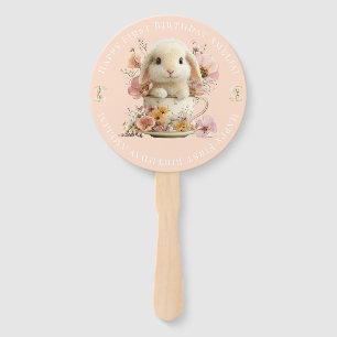 Somebunny is Turning One Invitation Peach Gingham Hand Fan