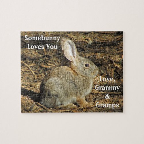 Somebunny Loves You Adorable Bunny Photo Animal Jigsaw Puzzle