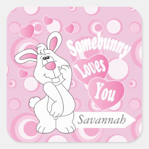 Somebunny Loves You  _ Easter Bunny Square Sticker