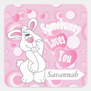 Somebunny Loves You - Easter Bunny Square Sticker