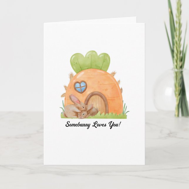 Somebunny Loves You Easter Greeting Card (Front)