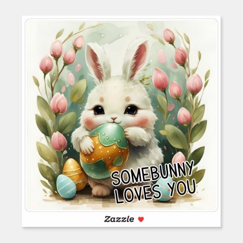 Somebunny Loves You Easter Vinyl Sticker