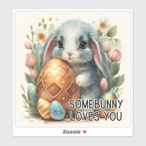 Somebunny Loves You Easter Vinyl Sticker