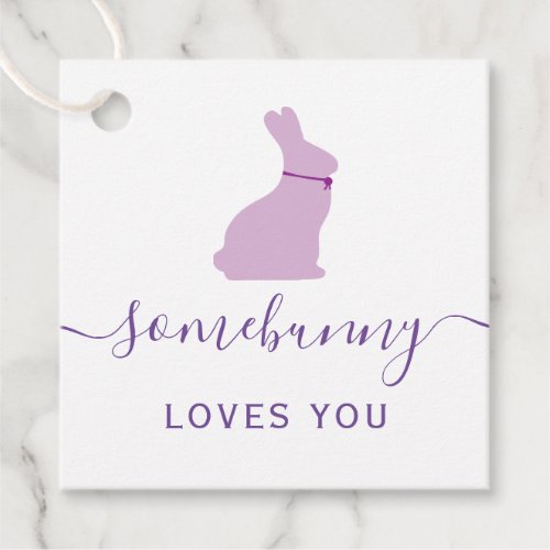 Somebunny Loves You Gift Tag Purple Easter Bunny Favor Tags