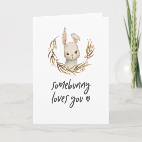 Somebunny Loves You Sweet Rabbit Valentines Card