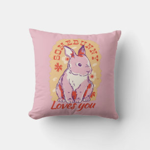Somebunny Loves You Throw Pillow