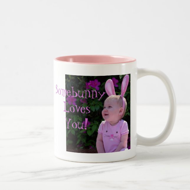 Somebunny Loves You! Two-Tone Coffee Mug (Right)