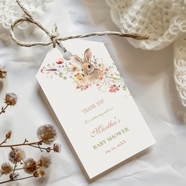 Somebunny on the way Easter Wildflower baby Shower Gift Tags (Creator Uploaded)