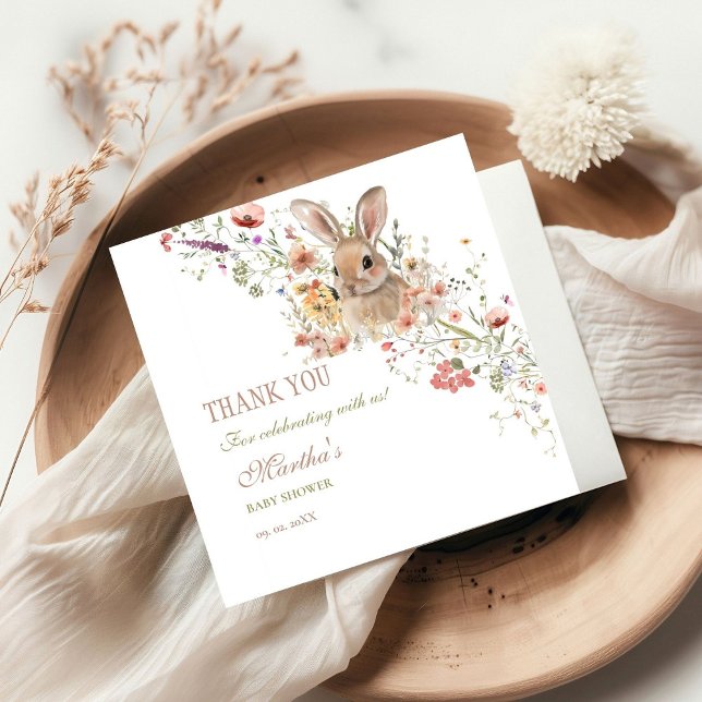 Somebunny on the way Easter Wildflower baby Shower Napkins (Creator Uploaded)