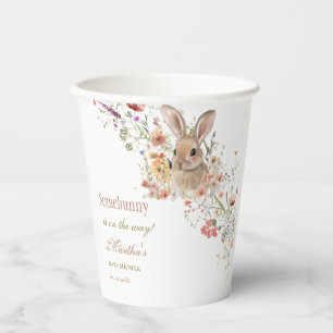 Somebunny on the way Easter Wildflower baby Shower Paper Cups
