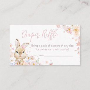 Somebunny Rabbit Baby Shower Diaper Raffle Enclosure Card