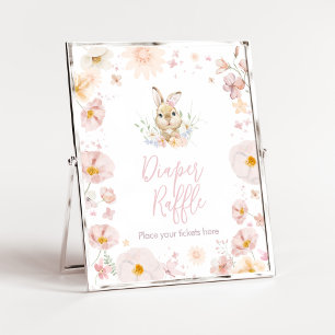 Somebunny Rabbit Baby Shower Diaper Raffle Poster