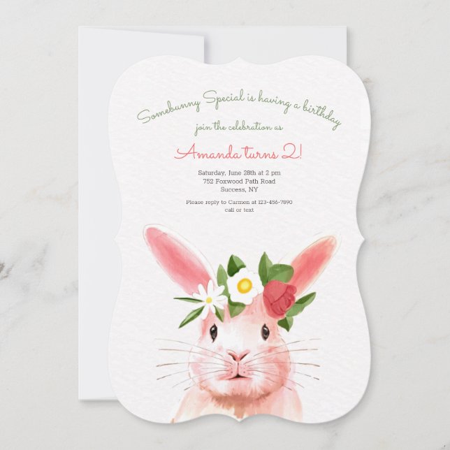 Somebunny Special Birthday Party Invitation (Front)