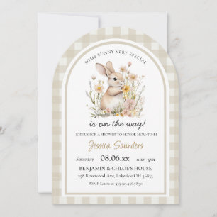 Somebunny Special Gingham Spring Baby Shower Invitation