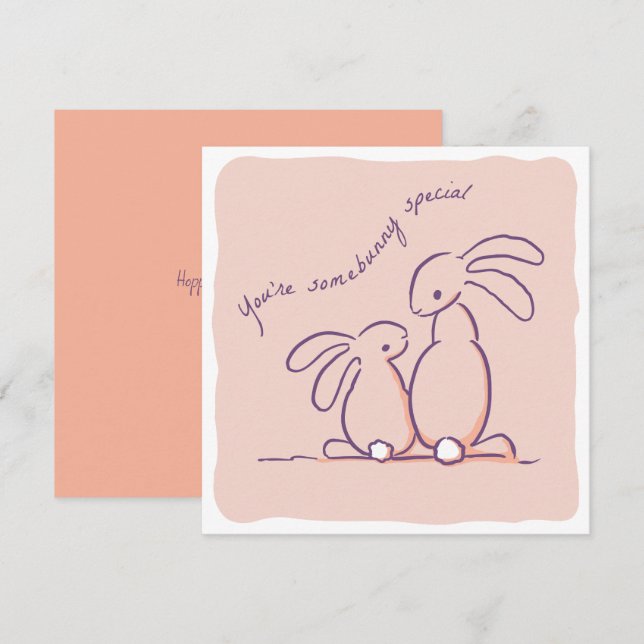 Somebunny Special - rabbit Valentine Holiday Card (Front/Back)