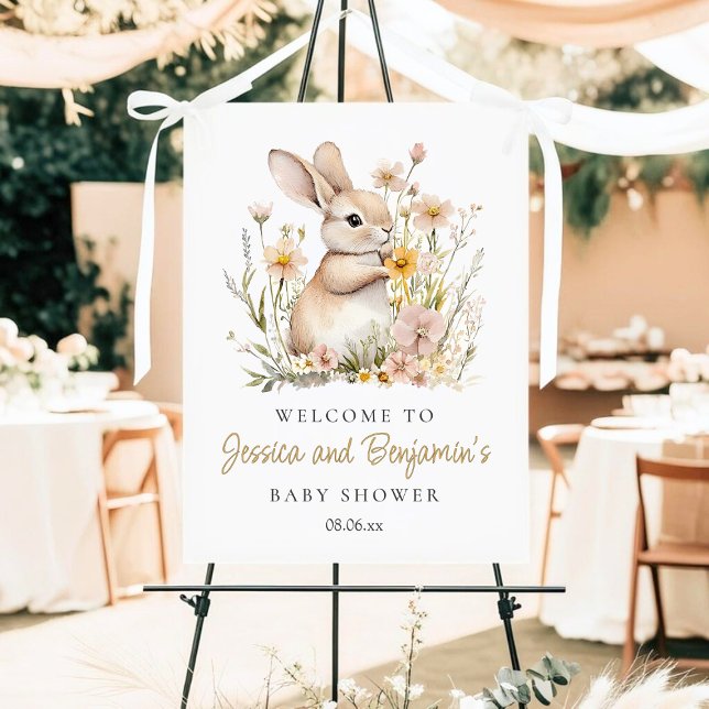Somebunny Special Spring Baby Shower Welcome Sign  (Somebunny Special Wildflowers Spring Baby Shower Welcome Sign)