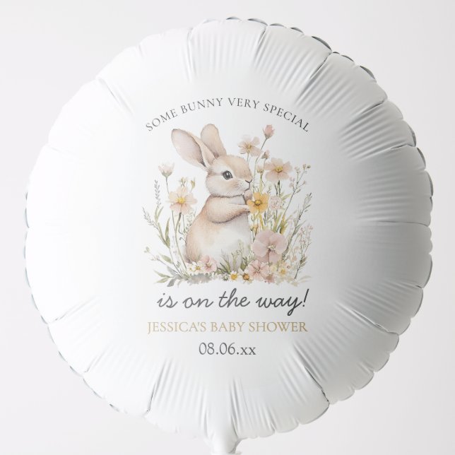 Somebunny Special Wildflowers Spring Baby Shower Balloon (Front)