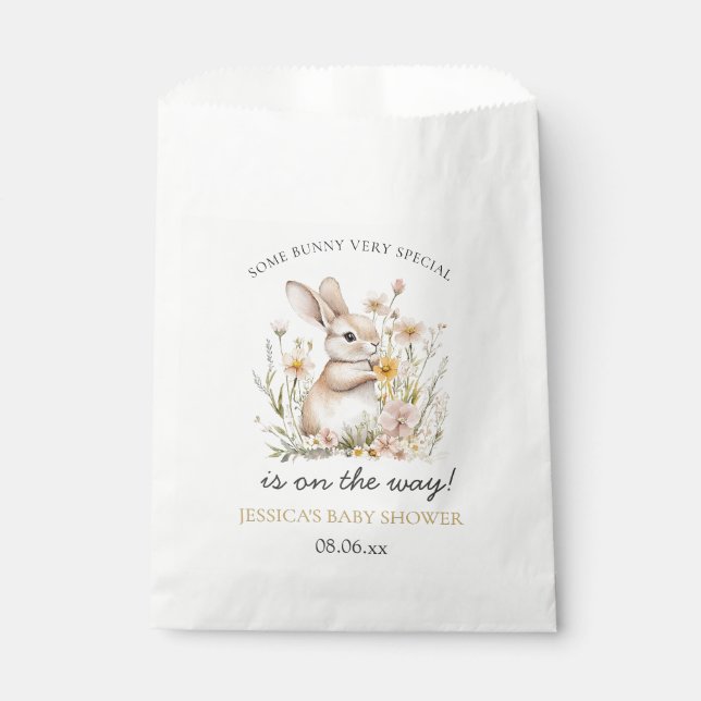 Somebunny Special Wildflowers Spring Baby Shower Favor Bag (Front)