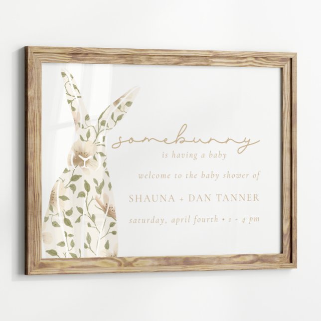 Somebunny Spring Easter Floral Baby Shower Poster (Creator Uploaded)