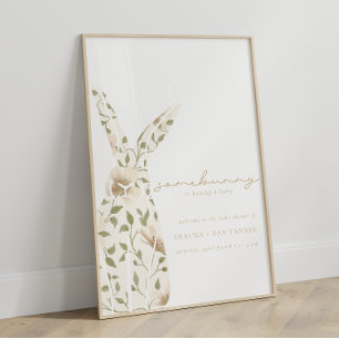 Somebunny Spring Easter Floral Baby Shower Poster