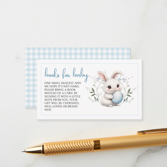 Somebunny Sweet Easter Baby Shower Books for baby Enclosure Card (Front/Back In Situ)