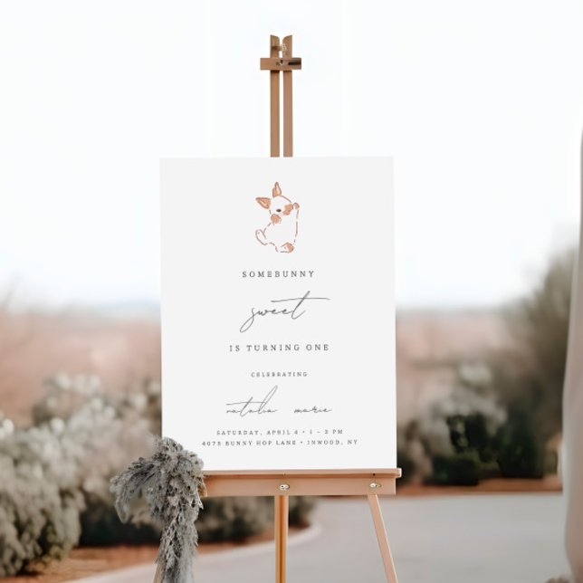 Somebunny Sweet Spring Easter Girls 1st Birthday Foam Board (Creator Uploaded)