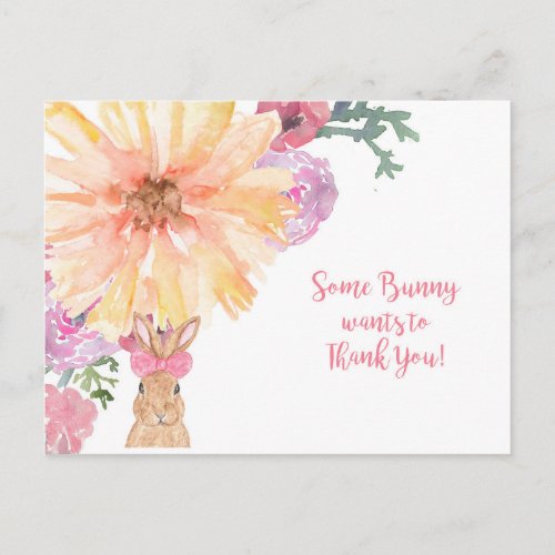 Somebunny Thank You Postcard _ Birthday or Easter