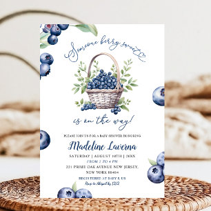 Someone Berry Sweet Blueberry Baby Shower Invitation