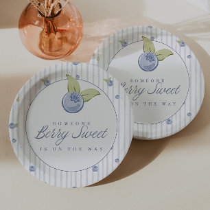 Someone Berry Sweet Blueberry Baby Shower Paper Plates